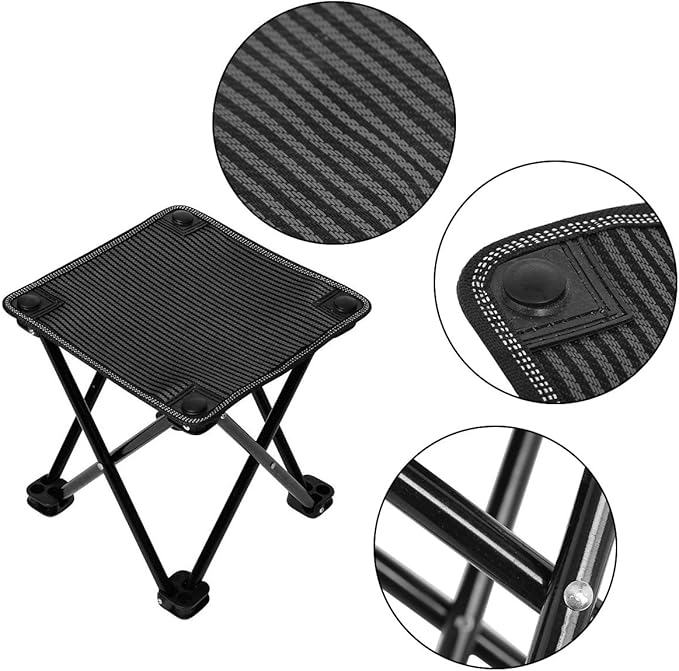 Folding Camp Stool, Portable Camping Stool Mini Camping Foot Stool Outdoor Adult Hiking Fishing Beach Portable Chair Collapsible Chair