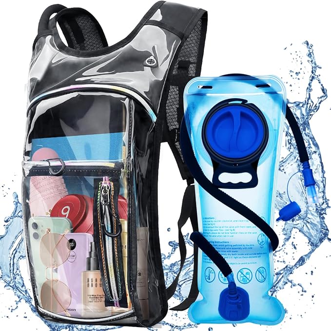 Hydration Backpack, Water Backpack with 2L Hydration Bladder, Rave Backpack Hydration Pack, Festival Essential for Raves, Hiking, Cycling, Climbing, Running, Outdoor, Camping and More