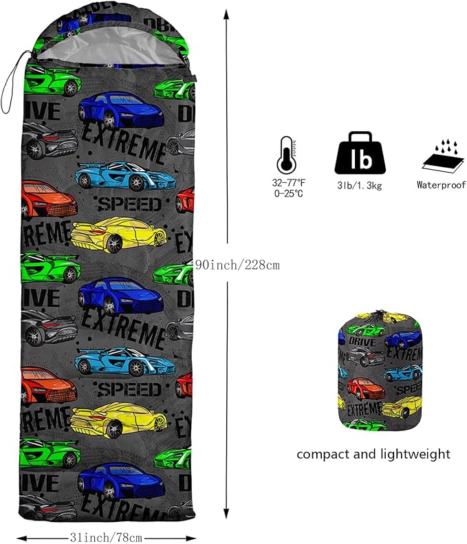 QOOMO Camping Sleeping Bags,3 Season Warm & Cool Weather,Lightweight,Waterproof Sleeping Bags for Adults & Kids,Traveling,and Outdoors,Camping Gear Equipment