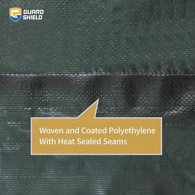 GUARD SHIELD Tarp 10x20 Feet Waterproof Green/Silver Tarps 8Mil Multi Purpose UV Resistant Cover for Outdoor,Camping,Tent,Boats