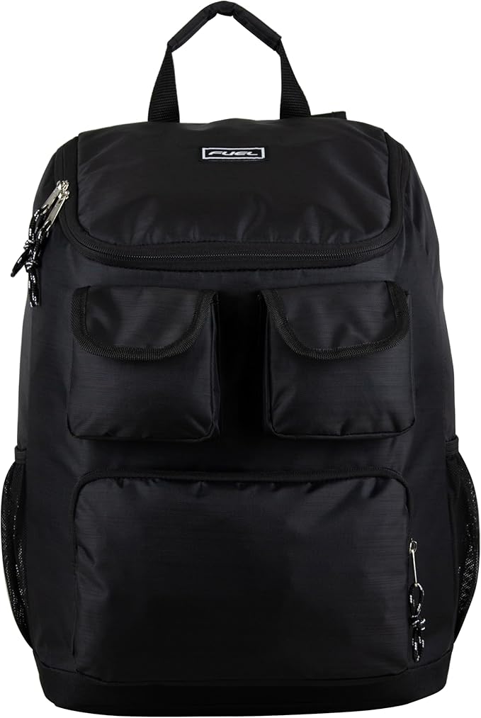 FUEL Storm Multi-Pocket Cargo Backpack with High Capacity Top-Loader Entry - Black