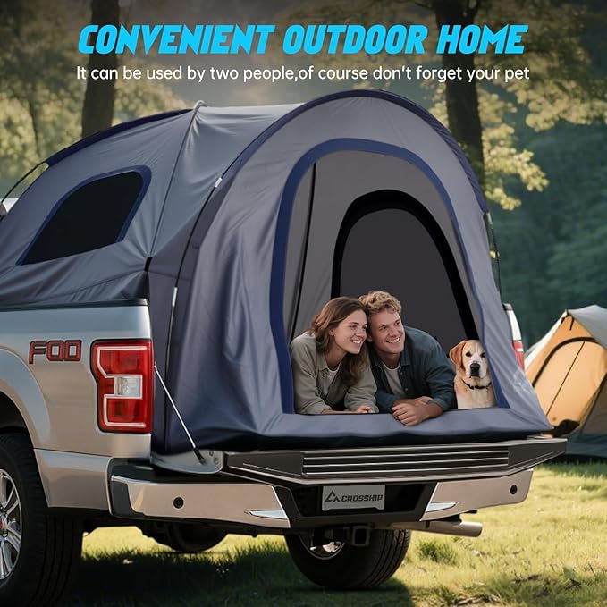 Truck Bed Tent for Pickup Trucks - Waterproof Camping Shelter with Insect‑Prevention Mesh & Quick Setup - Fits 5.5–6′ Beds - Rainproof Outdoor Shelter for Fishing, Hiking, Travel