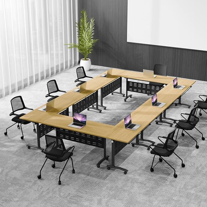 61 INCH Quick-Fold Conference Table – Compact Training Desk with Reinforced Legs, Ideal for Office, Seminar, and Workshop Environments