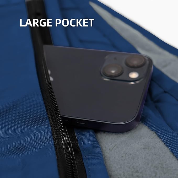 Outdoor Waterproof Blanket, Foldable Fleece Stadium Blanket for Outdoor Sports Event, Camping, Car, Pet, Picnics - Windproof, Wearable, Machine Washable 80" x 58" (Dark Blue)