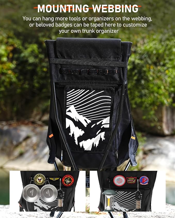 NOVSIGHT Camping Chairs - Folding Portable Camp Chair, High Back Camping Chair with Headrest, Outdoor Comfortable Camping Chair for Adults Hiking Backpacking