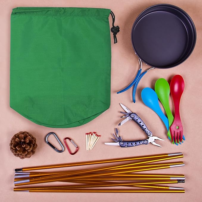 PATIKIL Stuff Sack, 12 x 24 Inch Waterproof Outdoor Storage Sack Portable Drawstring Dust Flap Bag for Camping, Black