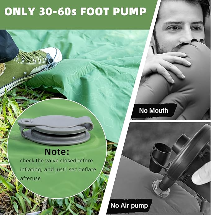 Camping Sleeping Pad, Ultralight Camping Mat with Pillow Built-in Foot Pump Inflatable Sleeping Pads, Compact Sleep Pad for Camping Backpacking Hiking Traveling