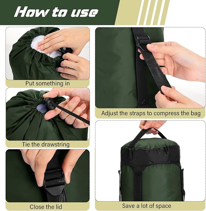 5 Pcs Compression Sacks for Backpacking 20L Camping Sleeping Bag Stuff Sacks for Backpacking Water Resistant Sleeping Bag Storage Sack for Space Saving Hiking Gear