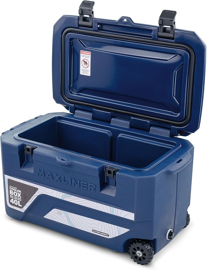 Max Cooler Box (40L) Outdoor Activities, Such as Camping, Fishing, Hiking, and picnics. Box Keeps Cold to 180 Hours (7.5 Day)