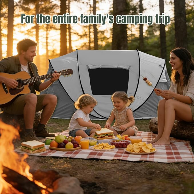 Instant Pop Up Camping Tent, 4-6 Person Tents,Automatic Set Up Tent in 3 Seconds,Waterproof Sunshade Family Tent,Portable Lightweight Dome Tent for Outdoor Camping,Hiking,Travel & Beach