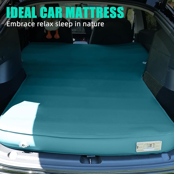 Tesla Camping Air Mattress with Foam, Ultra Thick 4" Self Inflating Sleeping Pad with Electric Pump for Model Y, R-Value 9.5 Insulated Car Camping Mattress Pad for All Seasons