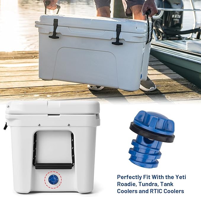 Cooler Drain Plug, 2 Pack Replacement, Compatible with Yeti Roadie, Tundra, and Tank Coolers and RTIC Coolers