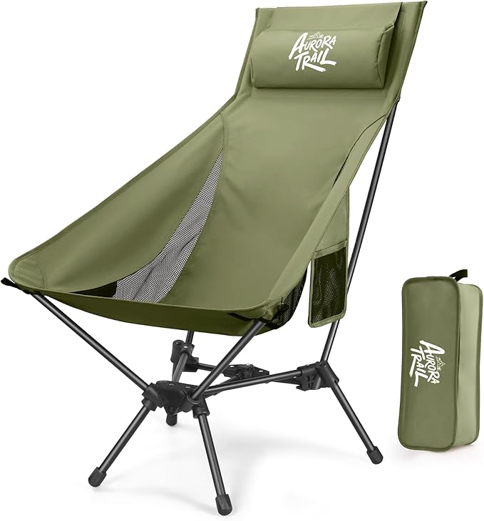Compact Folding Camping Chair,Backpacking Chair,Supports 374lbs,Portable Travel & Hiking Chair,Lightweight Design,Perfect for Hiking Gear, Picnics and Traveling