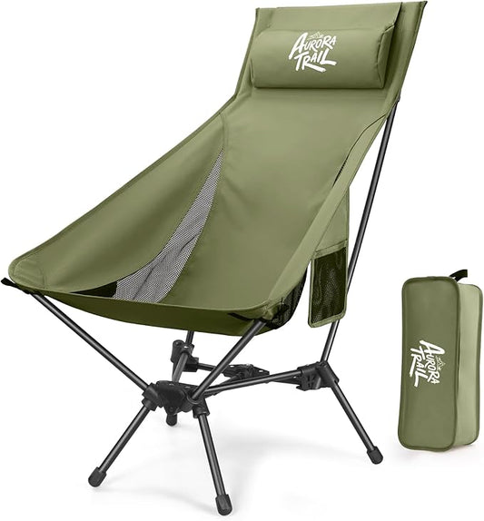 Compact Folding Camping Chair,Backpacking Chair,Supports 374lbs,Portable Travel & Hiking Chair,Lightweight Design,Perfect for Hiking Gear, Picnics and Traveling