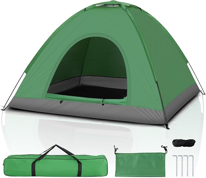 Outvita Camping Dome Tent, 1-4 Person Waterproof Windproof Easy Setup Spacious Family Tents with Carry Bag & Rain Fly for Hiking Backpacking Traveling Glamping Beach