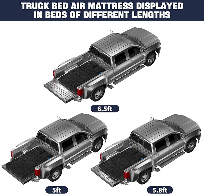 Umbrauto Air Mattress for 5.5-6.5 ft Short Bed Full-Size Trucks, Pickup Truck Airbed Mattress with Corded Air Pump for Outdoor Travel