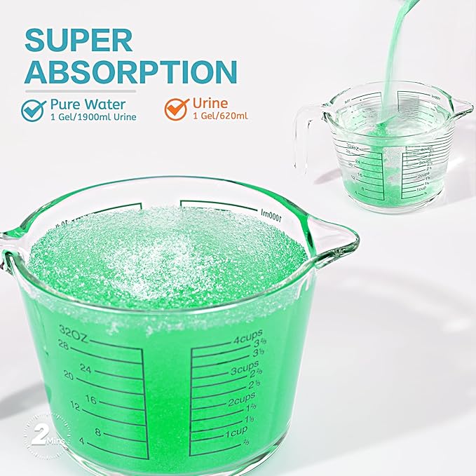 Wenge Urine Super Absorbent, Solidifier - 180 Use Poo Gel for Camping, Eco Absorbent Liquid Waste Gelling and Deodorizing Powder for Outdoor Camping Hiking (Green Jasmine Scent)