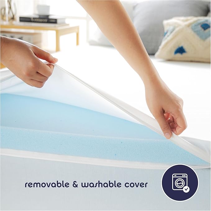 Best Price Mattress 3 Inch Gel Memory Foam Mattress Topper with Cover, CertiPUR-US Certified, Dorm Essentials, Full