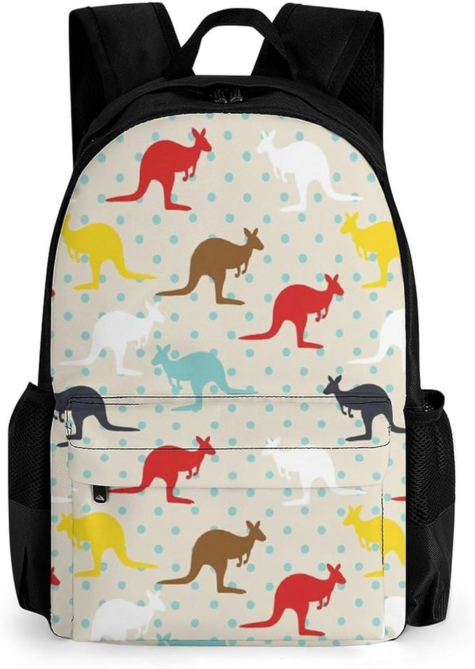 Daypack Bookbag Anti-Theft Multipurpose Large Capacity Bookbag, Unique Kangaroo Australia Travel Hiking Camping Rucksack With Adjustable Shoulder Straps