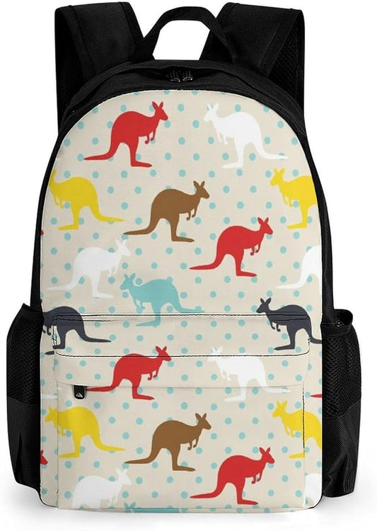 Daypack Bookbag Anti-Theft Multipurpose Large Capacity Bookbag, Unique Kangaroo Australia Travel Hiking Camping Rucksack With Adjustable Shoulder Straps