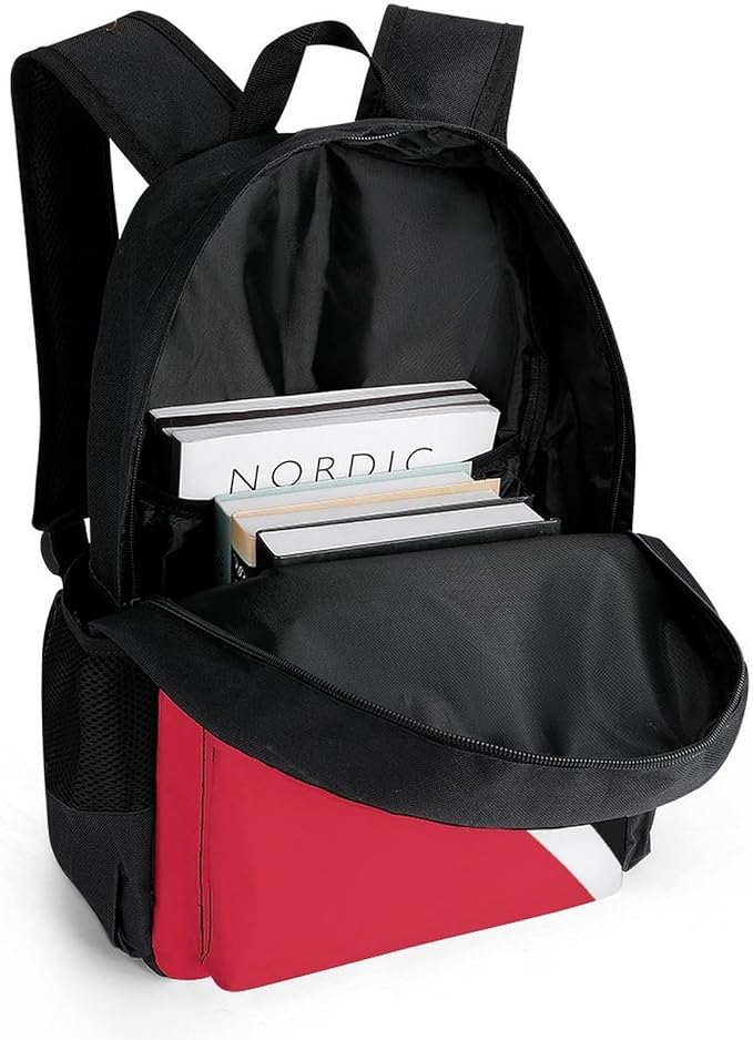 Daypack Bookbag Anti-Theft Multipurpose Large Capacity Bookbag, Trinidad And Tobago Flag Travel Hiking Camping Rucksack With Adjustable Shoulder Straps