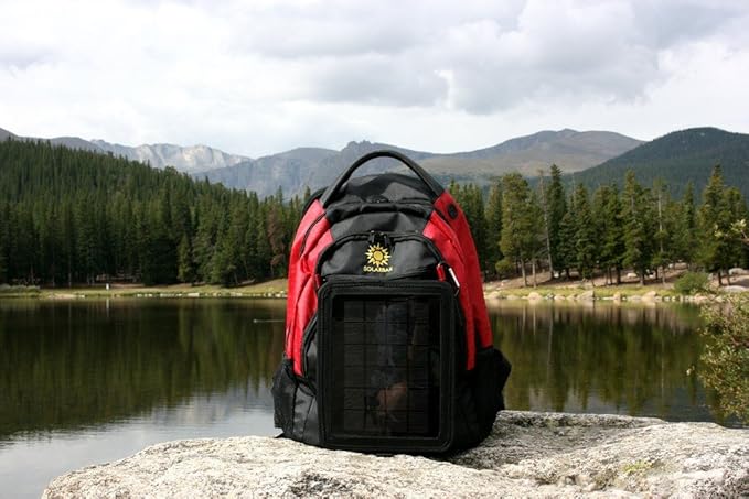 solar powered backpack, charge mobile devices, Take Your Power with You - Stay Charged My Friends !! - Black