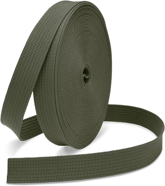 CooBigo Polypropylene Webbing Strap 3/4" Durable Poly Strapping 12 Yards 3/4 inch Wide Webbing Strap for Backbag,Pool Solar Cover,DIY Crafting,Pet Collar,Outdoor Gear