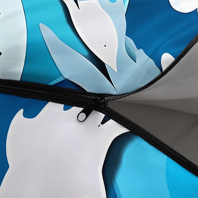 Kids Sleeping Bag for Boys Girls,Cartoon Blue Unicorn Print-Lightweight Warm Portable Outdoor Indoor-Waterproof Cold Weather Resistant Sleeping Bag for Camping Hiking