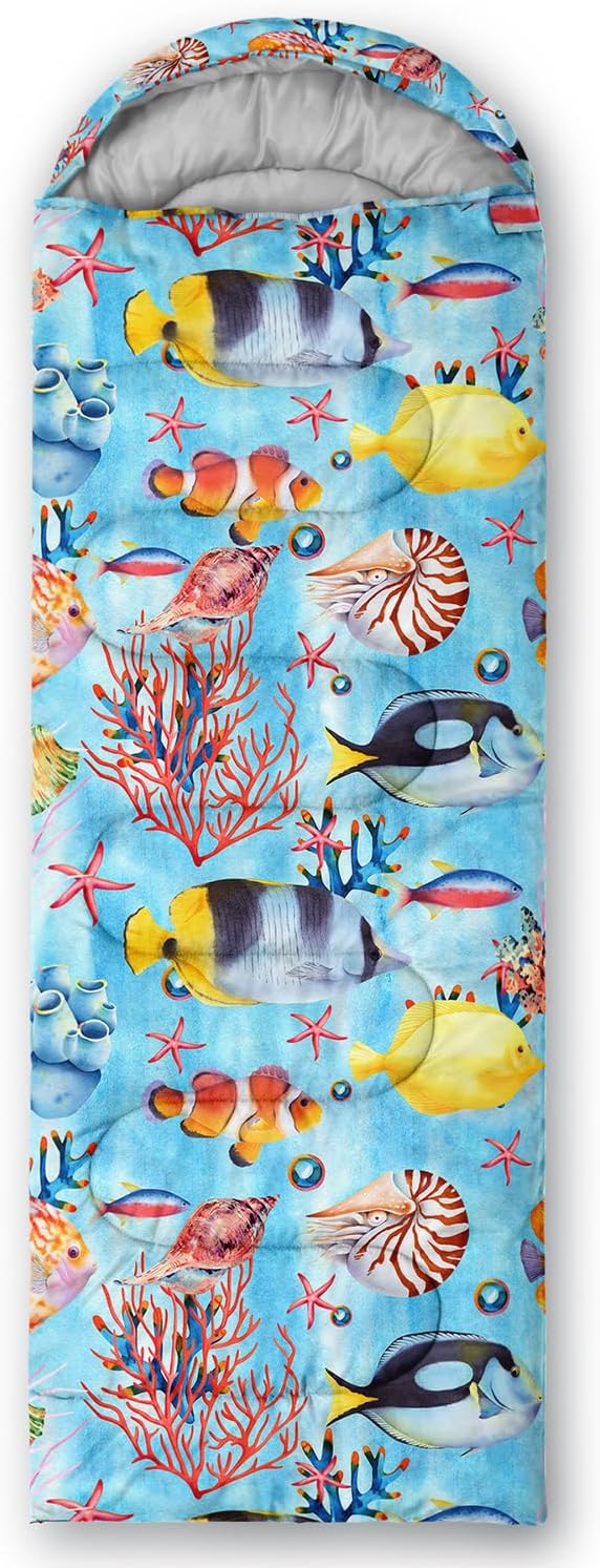 Sleeping Bags for Adults and Kids Camping Sleeping Bags for Girls and Boys Lightweight Waterproof Cold/Warm 3-Season Outdoor Travel with Compression Bags