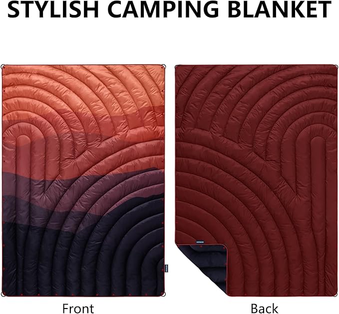 Camping Blanket,Lightweight Puffy Printed Camping Blanket Packable Outdoor Blanket for Camping,Traveling, Stadium, Hiking, Picnics