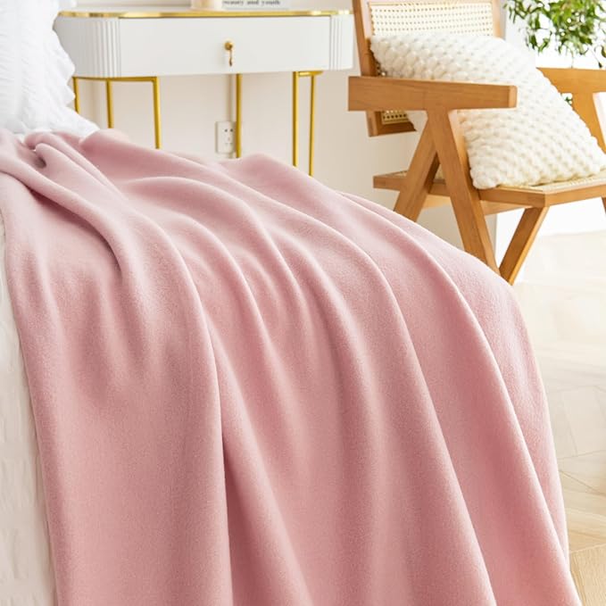 CAI TENG Fleece Throw Blanket Bulk 6 Pack Blankets Soft Lightweight for Kids Cozy Polar Fleece Blanket 50 x 60 Solid Pet-Friendly Bed Sofa Couch Fleece Fabric Travel Wedding Gift Outdoor Pink