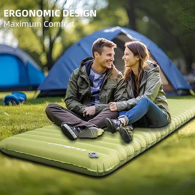 Ultralight Inflatable Sleeping Pad for Camping and Backpacking, 72x26 inches, 3.62-inch Thickness, Waterproof & Easy Inflation, Lightweight Sleeping Pad for Outdoor Adventures