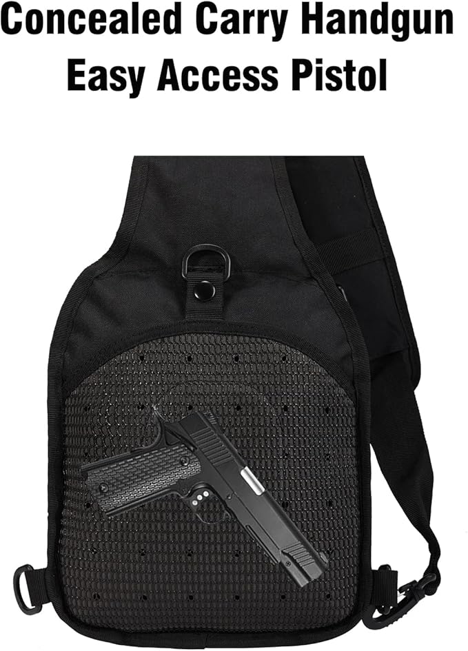 BOMTURN Tactical Backpack-1000D Waterproof Military Backpack/Laser-Cut/CCW Bags Sling Bag Tactical Satchel Shoulder Bag Men