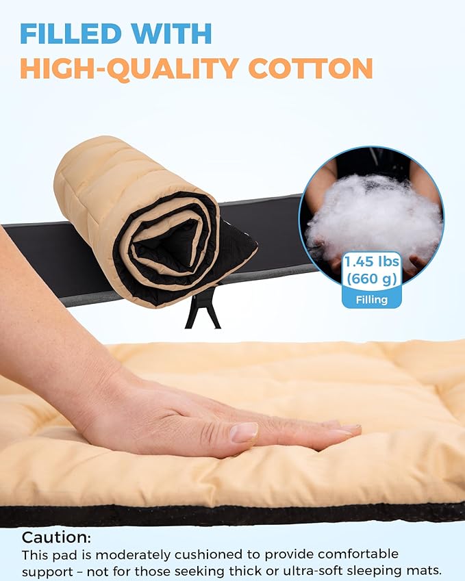 KingCamp Cot Mattress Pad, Portable Lightweight Cot Mattress, Non-Slip Camping Mat Soft Comfortable Non-Slip Cot Pad for Camp, RV Bunk