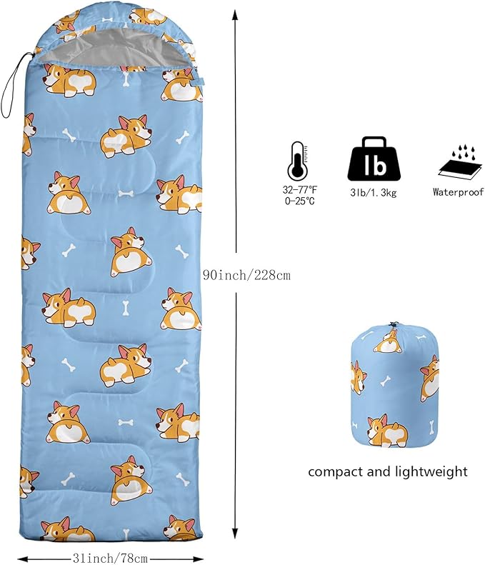 Kids Sleeping Bag for Boys Girls,3D Basketball Print-Lightweight Warm Portable Outdoor Indoor-Waterproof Cold Weather Resistant Sleeping Bag for Camping Hiking