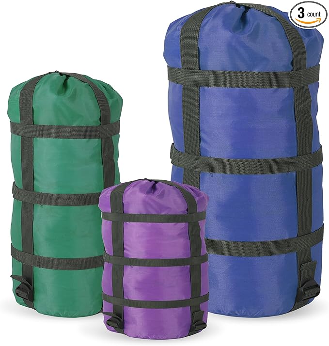 Compression Sacks Ultralight Sleeping Bag Stuff Sack Nylon Compression Stuff Sacks Water Resistant Compression Bag for Backpacking Camping Space Saving Hiking Gear Outdoor