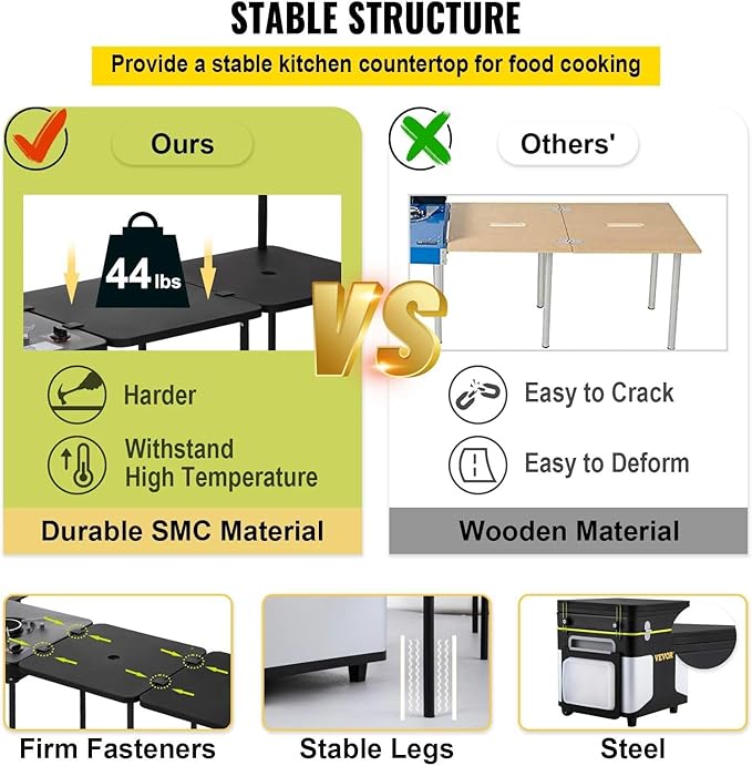 Portable Multifunctional Outdoor Kitchen Station with Wheels