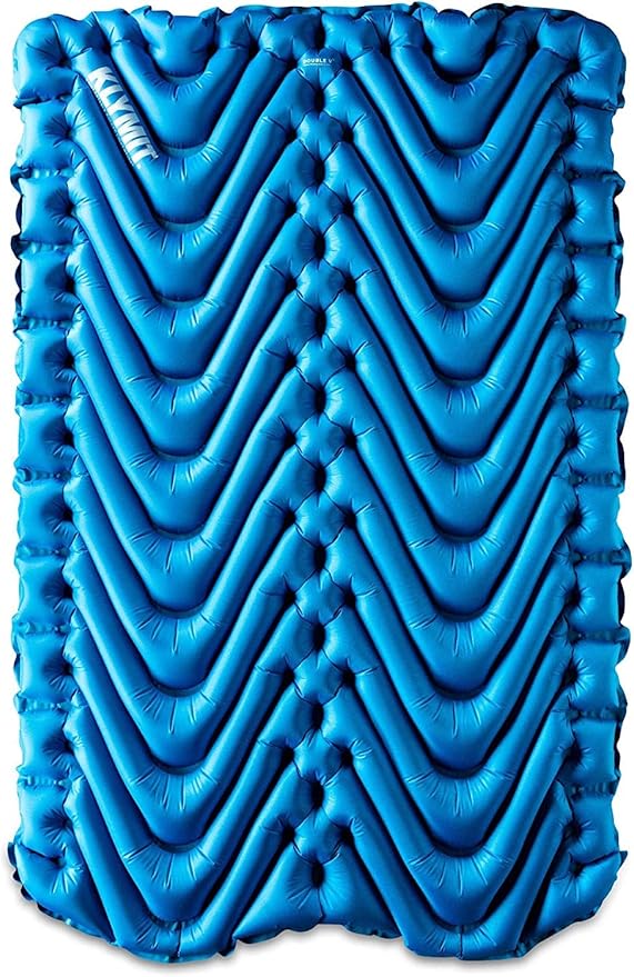 Klymit Insulated Double V Sleeping Pad and Static V Sheet Camping Pad Cover for Couples, 74x47x3 Inches
