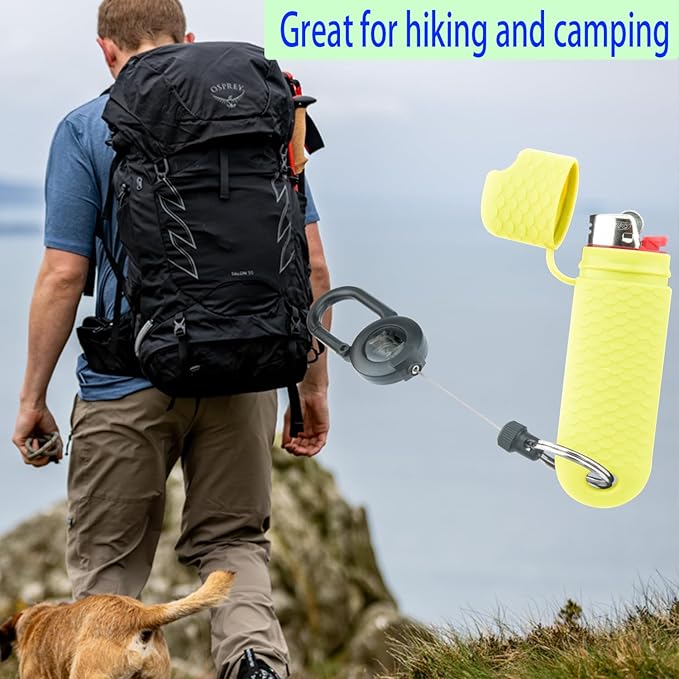 Waterproof Lighter Case Cover Holder for BIC Regular Lighters Sleeve Type J6 Outdoor Survival Multipurpose Seal Lighter Pouchfor Hiking and Camping (Yellow, 2)