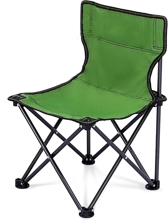 Kids Camping Chair, Kids Folding Chair for Outdoor, Lightweight Backpacking Chair, Armless Foldable Lawn Chair for Outdoor Camping Hiking Beach Sports and Picnic, Green, with Carry Bag