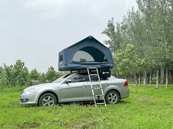 UNISTRENGH 2 Person Inflatable Car Rooftop Tent Easy Set-up Large Outdoor Glamping Camping Tent for SUV,Truck and Universal Auto Self-Driving Touring