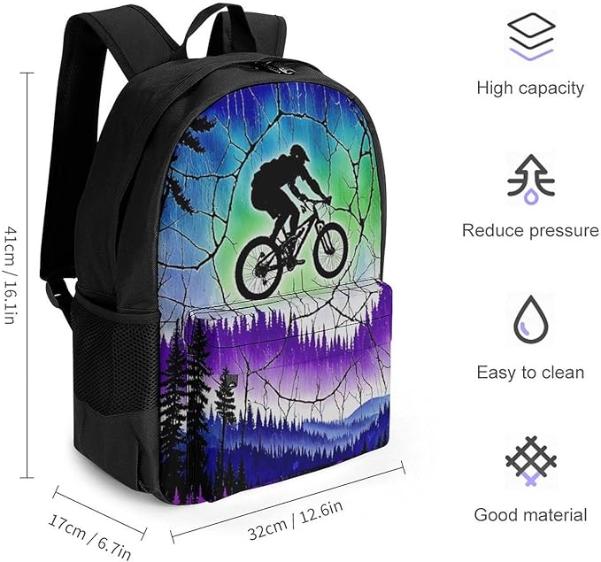 Supdreamc Lightweight Daypack Bookbag for Trekking Business Walking Cycling, Big Capacity Anti-Theft Multipurpose Carry On Bag, Over The Mountains Motorcycle Motocross Art Business Computer Bag