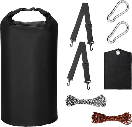 15L Black Bear Food Bag Hanging System, IPX 5 Grade Waterproof Leakproof, with Pulley System, Survival Ropes, Clips, Rock Pouch, for Camping Hiking