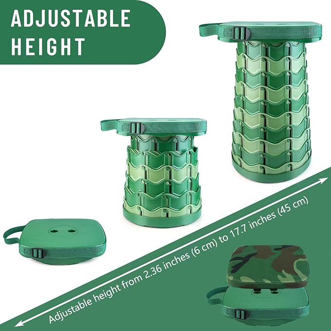 Collapsible Stool Chair with Padded Cushion Seat, Easy Carry Portable Folding Stool for Adults, Quick-Fold Heavy-Duty Stool with Carry Bag for Camping, Fishing, Beach