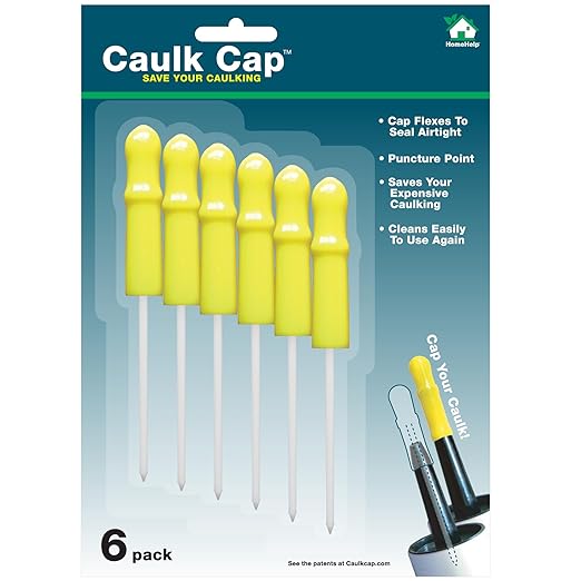 CCY, Reusable Caulk Tube Sealers with Built-in Puncture Pin,6 Pack