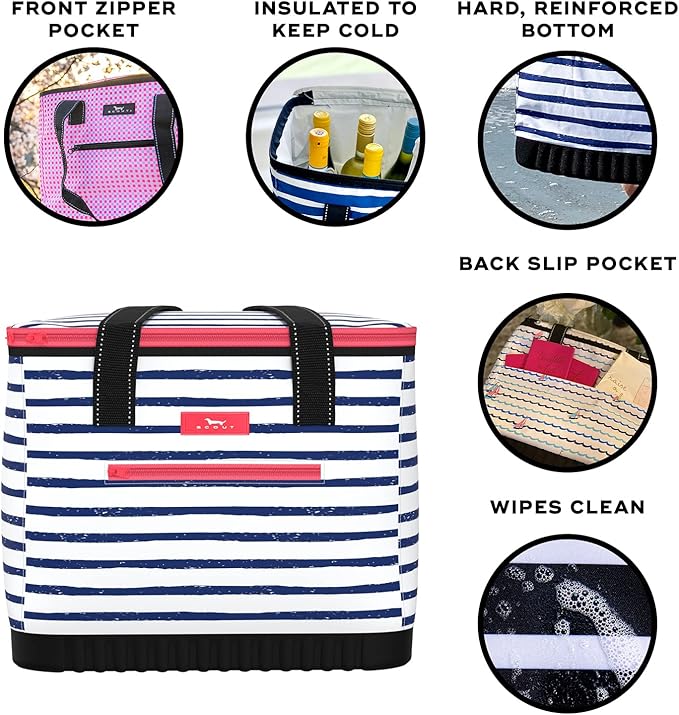 SCOUT The Stiff One - Large, Soft, Lightweight, Insulated Cooler with Hard Bottom, Beach, Family, Travel, Picnic Cooler