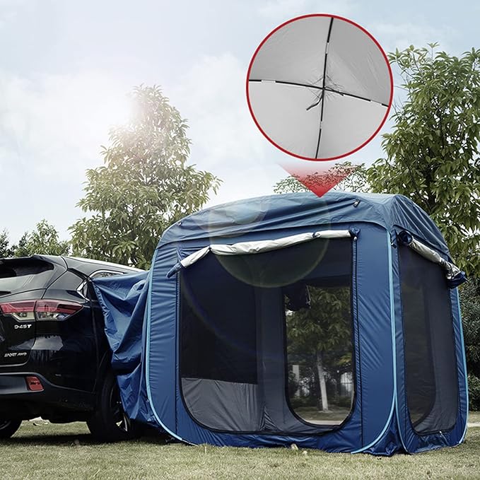 Camping Tent Scar Tents for Vehicles Tailgate Awning Tents, Car Camping Rear Tent with Rain Layer and Carry Bag, Pop-Up Truck Bed Tent for Camping, Accommodate, Tra