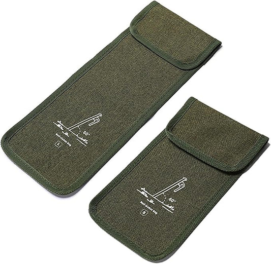 2Pcs Tent Stakes Bags(S+L) Puncture Resistant Tent Peg Storage Bags Large Capacity Waterproof Nail Pouch for Hiking Camping