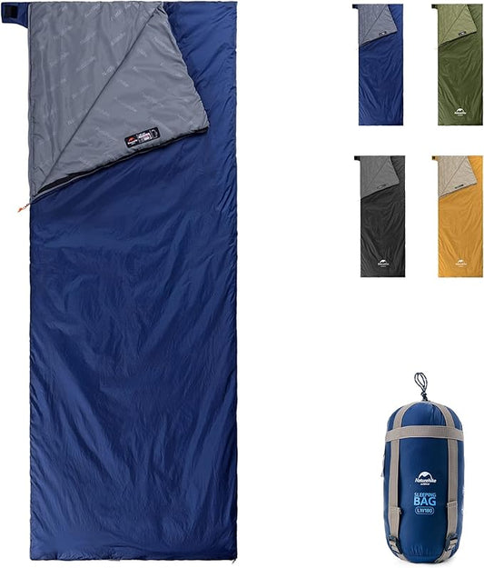 Naturehike Lightweight Compact Sleeping Bag, 59℉/32℉ Envelope Ultralight Backpacking Sleeping Bag Portable, Waterproof with Compression Sack for Cold&Warm, Camping, Traveling, Hiking