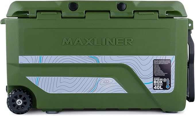 Max Cooler Box (40L) Outdoor Activities, Such as Camping, Fishing, Hiking, and picnics. Box Keeps Cold to 180 Hours (7.5 Day)